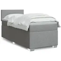 vidaXL Boxspring met matras stof lichtgrijs 90x190 cm