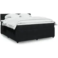 vidaXL Boxspring met matras fluweel zwart 180x200 cm