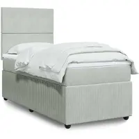 vidaXL Boxspring met matras fluweel lichtgrijs 80x200 cm