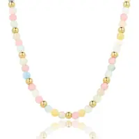My Bendel - Kralenketting met Verschillende Edelstenen • Rose Quartz, Morganite & Moonstone - met Luxe Cadeauverpakking | Sieraden Voor Dames