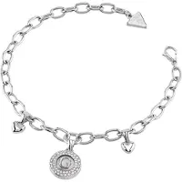GUESS armband G Talisman Pearly G Multi Charm Bracelet Rhodium zilverkleurig
