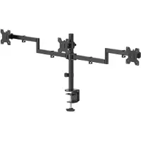 Hama Tafelbeugel voor monitor Aantal monteerbare displays: 3 Display(s) 68,6 cm (27) Zwart In hoogte verstelbaar, Kantelbaar, Roteerbaar, Zwenkbaar