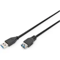M-Cab AK-300203-030-S USB-kabel USB 3.2 Gen1 USB-A stekker, USB-A bus 3.00 m Zwart Afgeschermd (dubbel)
