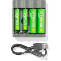 HEMA GP batterij lader met 4 AA batterijen