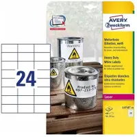 Avery-Zweckform folie-etiketten, weerbestendig, voor binnen- en buitengebruik, 70 x 37 mm