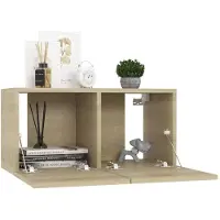 vidaXL Tv-hangmeubelen 2 st 60x30x30 cm sonoma eikenkleurig