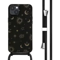 IMoshion Siliconen design hoesje met koord voor de Apple iPhone 14 Plus - Sky Black