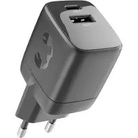 Fresh 'n rebel Oplader iPhone & Samsung – 30W Adapter USB-C & USB-A (2 poorten) – Compacte Snellader iPhone & Samsung – Storm Grey