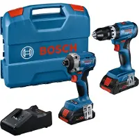 Bosch Gsb18v-45+gdr18v-215+2xpc4.0ah+ Gal +lc Elektrische Gereedschapset