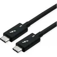Roline Thunderbolt 5 kabel, USB-C naar USB-C, ST/ST, 8K UHD-2, 80 Gbit/s, 240W, passief, zwart, 1 meter