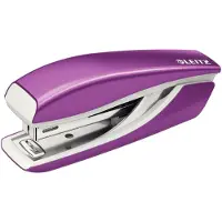 Leitz WOW Metalen Mini Nietmachine - Capaciteit Van 10 Vel - Inclusief Nietjes - Voor Kantoor En Thuiswerken - Ideaal Voor Thuiskantoor - Paars
