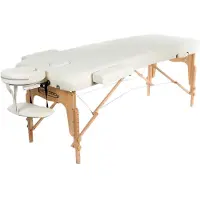 Restpro Opvouwbare Massagetafel VIP 2 Crème - 2 Zones - 6cm schuimlaag