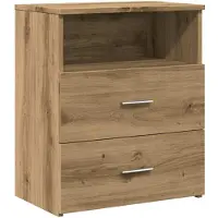 vidaXL Nachtkastje 50x32x60 cm bewerkt hout artisanaal eikenkleurig
