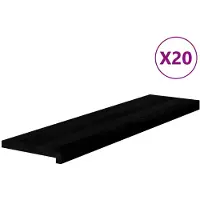 vidaXL Traptreden 20 st 100x25x2 cm massief eikenhout bruin-zwart