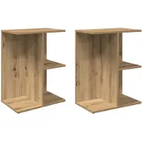 vidaXL Nachtkastjes 2 st 46,5x29x61 cm bewerkt hout artisanaal eiken