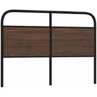 vidaXL Vervangend hoofdbord 120 cm bewerkt hout en staal bruin eikenkleurig