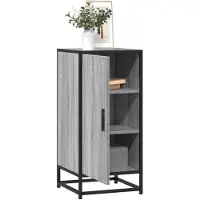 vidaXL Dressoir 35,5x35x76 cm bewerkt hout en metaal grijs sonoma