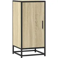 vidaXL Dressoir 35,5x35x76 cm bewerkt hout en metaal sonoma eikenkleur