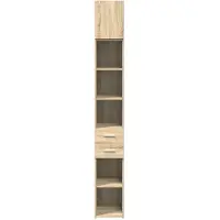 vidaXL Opbergkast smal 30x42,5x225 cm bewerkt hout sonoma eikenkleurig