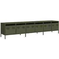 vidaXL Tv-meubel 202x39x43,5 cm koudgewalst staal olijfgroen