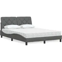 vidaXL Bed met matras stof donkergrijs 120x200 cm