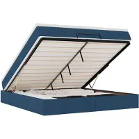 vidaXL Ottoman bed met matras 160x200cm stof blauw
