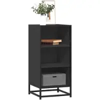 vidaXL Dressoir, zwart, 35,5 x 35 x 76 cm, van houtvezel en metaal