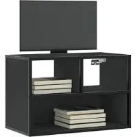 vidaXL Tv-meubel 60x31x39,5 cm bewerkt hout en metaal zwart