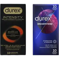 Durex - 20 stuks Condooms - Intensity 10st Nieuwste generatie ultradun, gedeelde lichaamswarmte - Orgasm Intense met Stimulerende Gel 10st - Voordeelverpakking