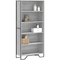 vidaXL Boekenkast 80x31x169 cm bewerkt hout grijs sonoma eikenkleurig