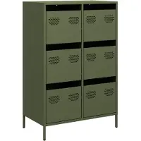 vidaXL Hoge kast 68x39x101,5 cm staal olijfgroen