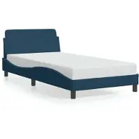 vidaXL Bedframe met hoofdeinde "Dover", blauw, 100x200 cm, fluweel