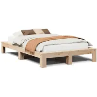 vidaXL Bedframe zonder matras massief grenenhout 135x190 cm