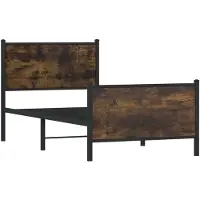vidaXL Bedframe zonder matras metaal gerookt eikenkleurig 80x200 cm