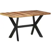 vidaXL Eettafel 140x70x75 cm massief hout met honingkleurige afwerking