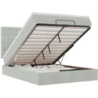 vidaXL Ottomanbed met matras, lichtgrijs, 140x200 cm, fluweel