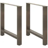 vidaXL Eettafelpoten 2 st 80x(72-73) cm staal naturel