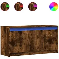 vidaXL TV-kast met LED-verlichting, gerookt eikenhout, 100x34x50 cm