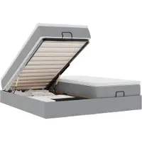 vidaXL Ottoman bed met matrassen 160x200cm stof lichtgrijs