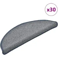 vidaXL Trapmatten 30 st 56x17x3 cm lichtgrijs en blauw halfrond
