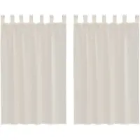 vidaXL Gordijnen voile met Tab Top 2 st crèmekleurig