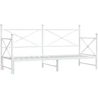 vidaXL Slaapbank met onderschuifbed zonder matras 75x190 cm staal wit