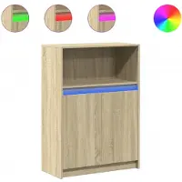 vidaXL Dressoir met LED 72x34x100 cm bewerkt hout sonoma eikenkleurig