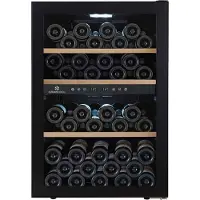 CaveCool Wijnkoelkast Chill Topaz - 62 flessen - 2 temperatuurzones - zwart