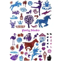 Knorrtoys Knutselset GLITZA party studio met 180 tattoos Ontwerpstudio met loep (set)