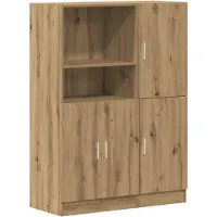vidaXL 2-delige Keukenkastenset bewerkt hout artisanaal eikenkleur