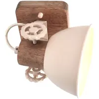 Mexlite Gearwood 7968CR – Crème plafondlamp met houtdetails spot
