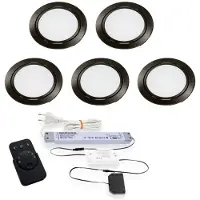Doeco L&S Chip Emotion LED inbouwset 5 spots zwart met afstandsbediening LVSET5CHIEZ