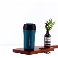 HBS Rvs Thermosbeker - Drinkfles - Herbruikbare Koffiebeker - 420 Ml - Blauw