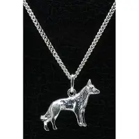 MOOYE ® - Collectie Zilveren Herdershond ketting hanger - groot
